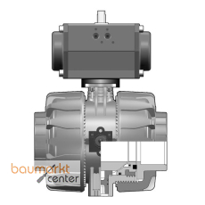 Aliaxis PVDF 2/2-Wege-Kugelhahn VKD, d75 PN10, VKDIF/CP-NO-FKM