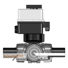 Aliaxis 3/2-Wege-Kugelhahn TKD, PP, PP LS Stutzen, L-Bohrung, d40