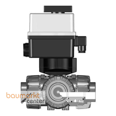 Aliaxis 3-Wege-Kugelhahn TKD PVC-U 24V Klebemuffen T-Bohrung d25