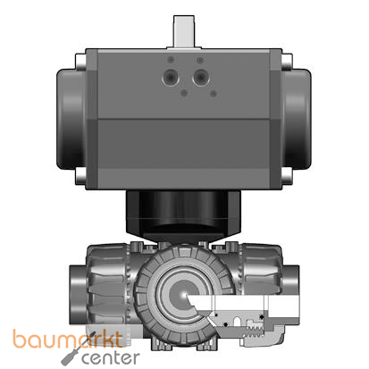 Aliaxis PVC-C 3/2-Wege-Kugelhahn TKD, Klebemuffe, L-Bohrung, DA, d25