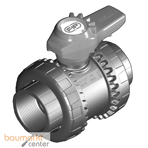 Aliaxis PVC-U 2-Wege Kugelhahn VXE R2 FKM Gewindemuffe Easyfit VXEFV-FKM