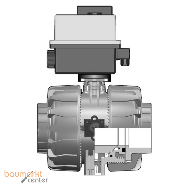 Aliaxis 2/2-Wege-Kugelhahn PVC-U VKD d75 PN16 VKDIV/CE-FKM